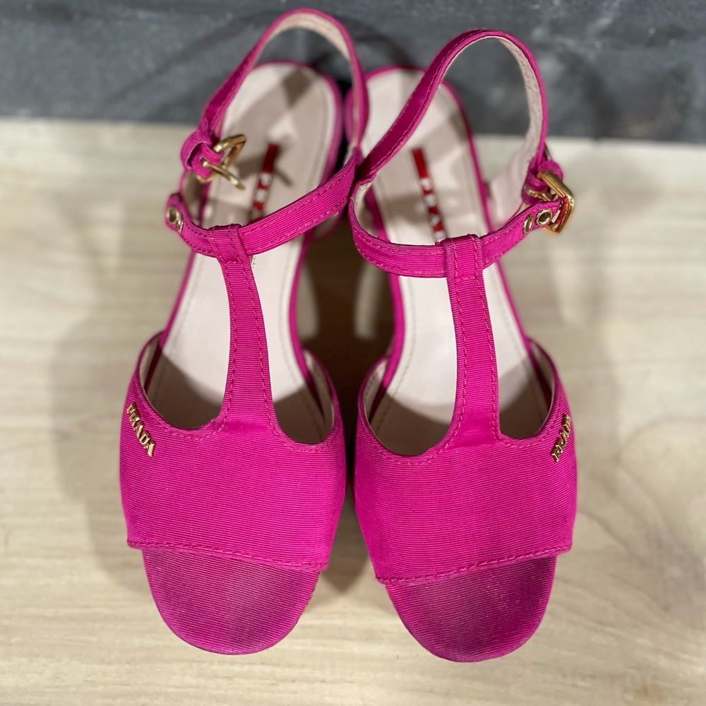 PRADA Pink T-Strap Heels